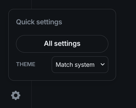 Settings menu
