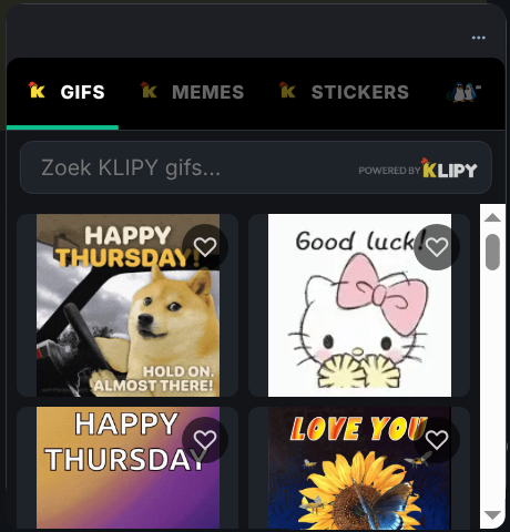 Voorbeeld van Stickerpicker in Element